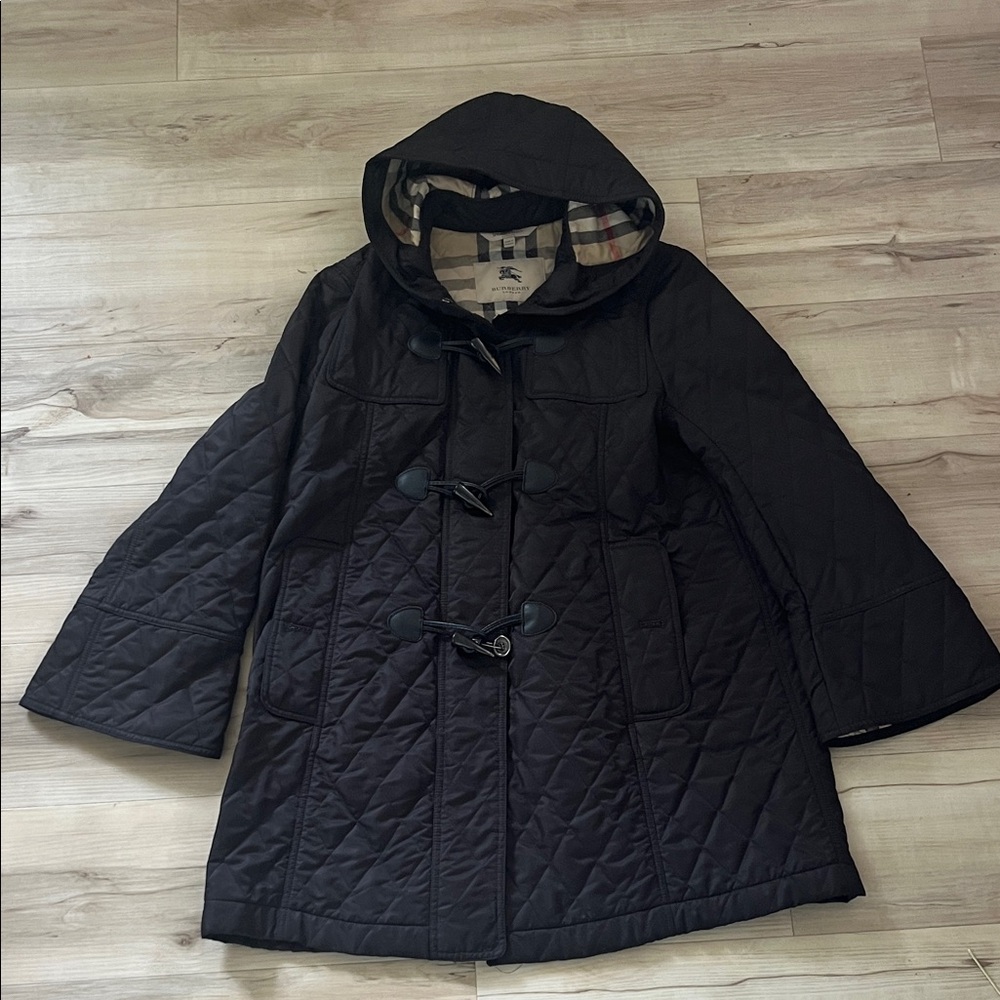 Burberry Women's Black Quilted Hooded Coat